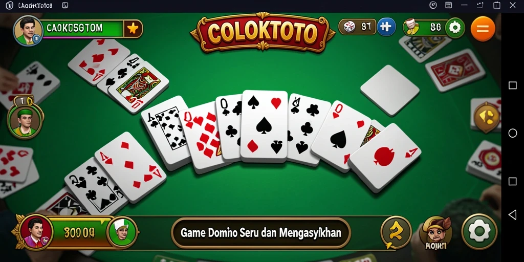 Tampilan gameplay COLOKTOTO dengan grafis menarik dan keseruan permainan Domino.