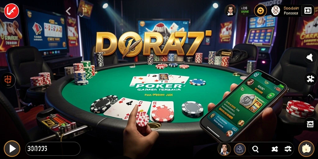 Tampilan gameplay menarik dari DORA77 yang menunjukkan aktivitas Poker.
