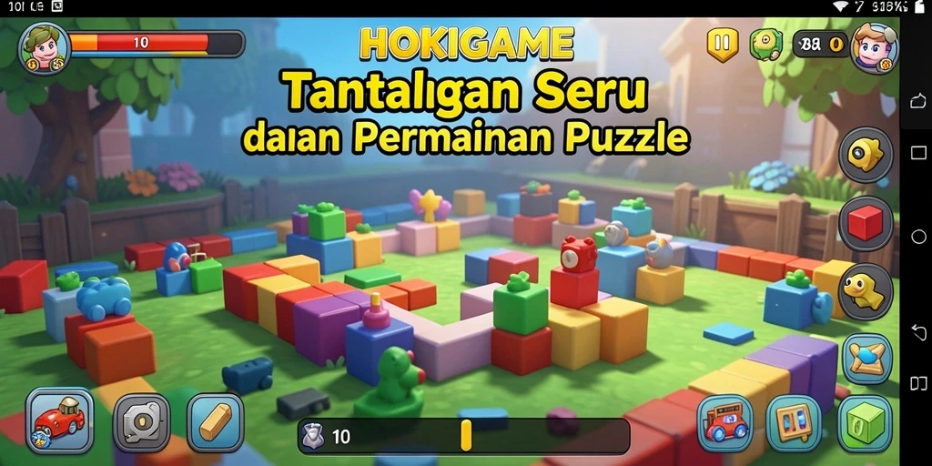 Tampilan HOKIGAME menampilkan gameplay puzzle yang menantang dan menarik.