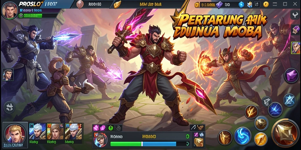 Tangkapan layar menunjukkan aksi pertarungan intens dalam PROSLOT.