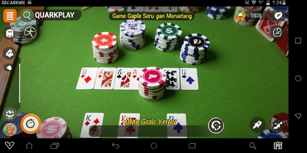 Tampilan gameplay Gaple yang seru dan menarik di QUARKPLAY.