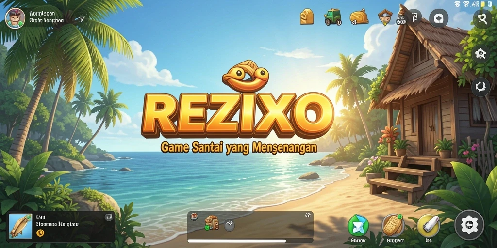 Tampilan gameplay REZIXO dengan grafis ceria dan sederhana.