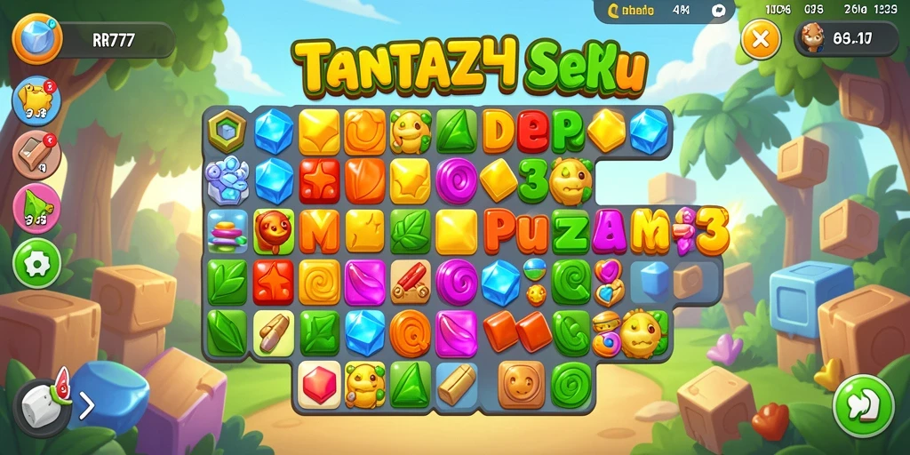 Screenshot gameplay RR777 yang menunjukkan keseruan mencocokkan objek.