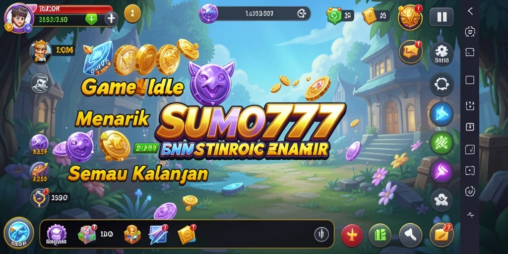 Tangkapan layar gameplay SUMO777 menunjukkan aksi seru dan santai dari game Idle.