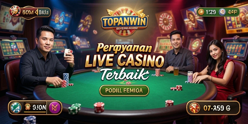 Screenshot gameplay Live Casino yang menampilkan dealer profesional di <strong>TOPANWIN</strong>.